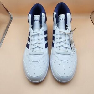 Adidas Hoops 4.0 Mid Shoes Mens Size 12 White Navy Blue Basketball Casual JQ9995